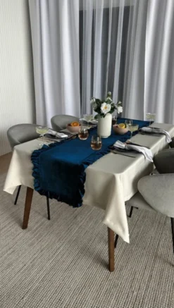 Bieżnik 40 x 180 Dekoracyjny z Falbankami Ligia 09