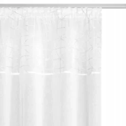 Firana 140 x 270 Dekoracyjna Glossy Taśma Biały