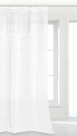 Firana 140 x 270 Dekoracyjna Glossy Taśma Biały