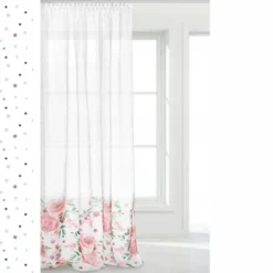 Firana 140 x 250 Dekoracyjna Rosally Taśma Róż