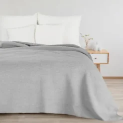 Koc 70 x 160 Design Bawełniano-Akrylowy Amber Srebrny