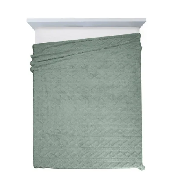 Koc 200 x 220 Design Mikrofibra Warkocz Mięta