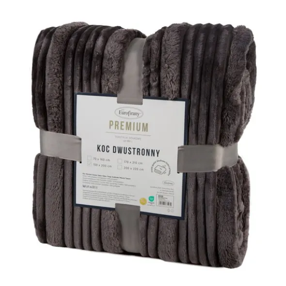 Koc 150 x 200 Flanelowy Tłoczony Nina Stal
