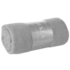 Koc 200 x 220 Mikrofibra Boucle Bukla Srebrny