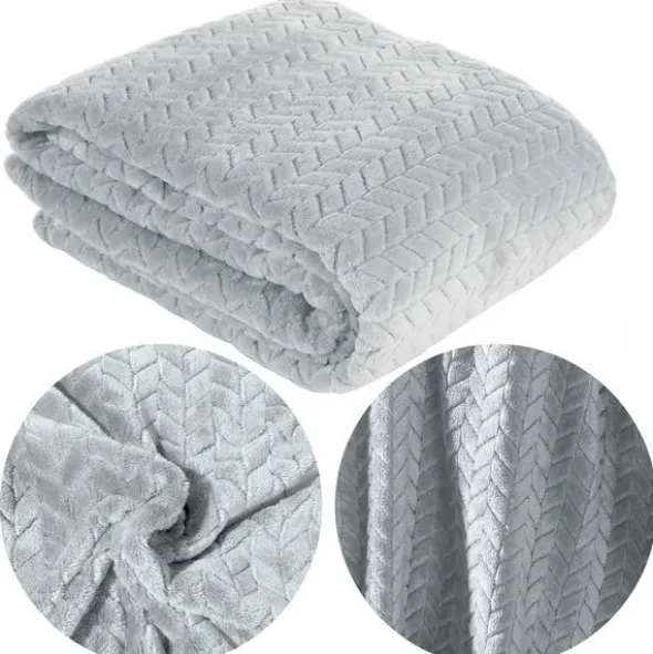 Koc 170 x 210 Mikrofibra Design Cindy Srebrny