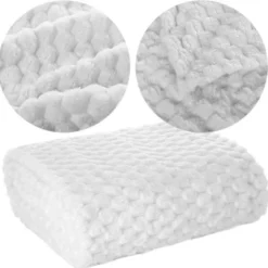 Koc 70 x 160 Mikrofibra Design Cindy6 Biały