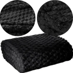 Koc 200 x 220 Mikrofibra Design Cindy6 Czarny