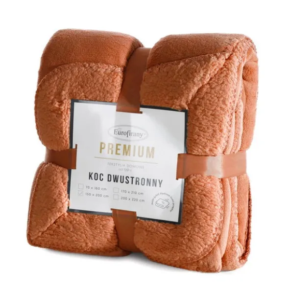 Koc 200 x 220 Mikrofibra Dwustronny Tedy Cegła