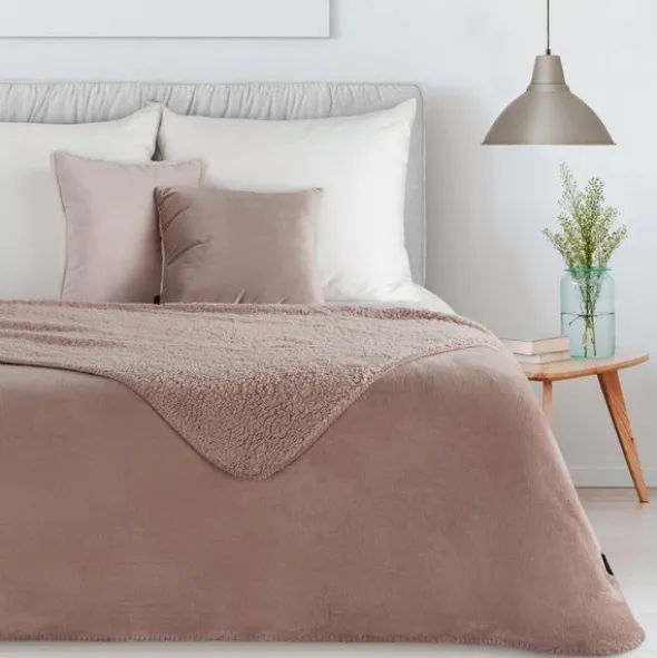 Koc 200 x 220 Mikrofibra Dwustronny Tedy Mocha