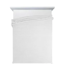 Koc 150 x 200 Mikrofibra Tłoczona Lisa Biały