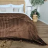 Koc 160 x 200Mikrofibra Tłoczona Pasy Nuvio 07
