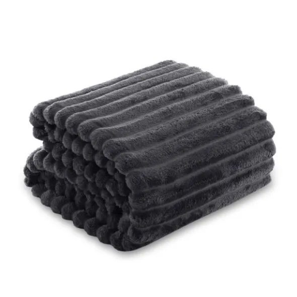 Koc 160 x 200Mikrofibra Tłoczona Pasy Nuvio 03