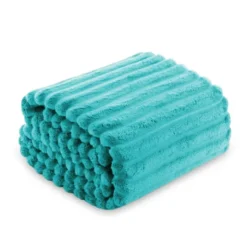 Koc 160 x 200Mikrofibra Tłoczona Pasy Nuvio 13