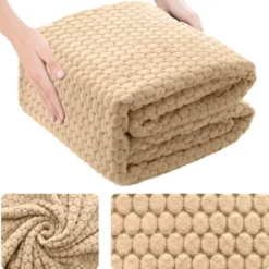 Koc 160 x 200 Mikrofibra Tłoczona Pluszowa Ala Koła 3D 07