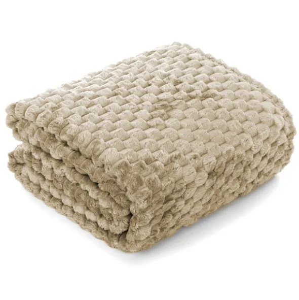 Koc 200 x 220 Mikrofibra Tłoczona Pluszowa Ala Plastry 3D 02