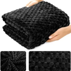 Koc 200 x 220 Mikrofibra Tłoczona Pluszowa Ala Plastry 3D 06