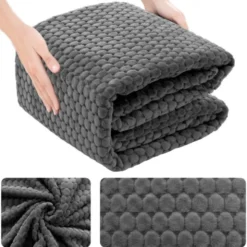 Koc 200 x 220 Mikrofibra Tłoczona Pluszowa Ala Koła 3D 06