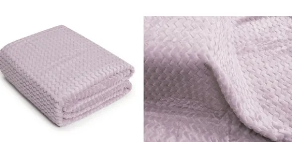 Koc 160 x 200 Mikrofibra Zygzak Wytłaczana Wrzos