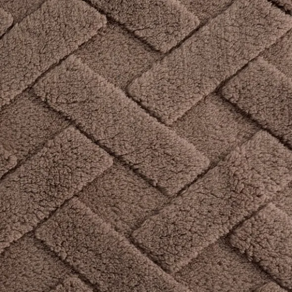 Koc 200 x 220 Pluszowy Jodełka Caro C.Beż