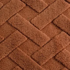 Koc 200 x 220 Pluszowy Jodełka Caro Cegła