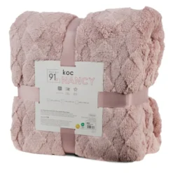 Koc 200 x 220 Tłoczony Pluszowy Nancy Puder