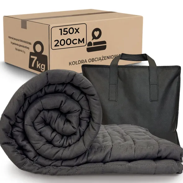 Kołdra 150 x 200 Obciążeniowa Sensoryczna dla Dorosłych Grafit Nel 7 kg