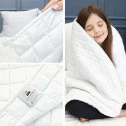 Kołdra 100x140 Obciążeniowa Sensoryczna dla Dzieci Biała Nel2 1 kg