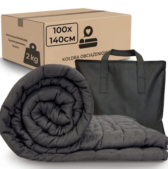 Kołdra 100 x 140 Obciążeniowa Sensoryczna dla Dzieci Grafit Nel 2 kg