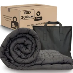 Kołdra 135 x 200 Obciążeniowa Sensoryczna dla Dorosłych Grafit Nel 8 kg