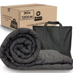 Kołdra 90 x 120 Obciążeniowa Sensoryczna dla Dzieci Grafit Nel 2 kg