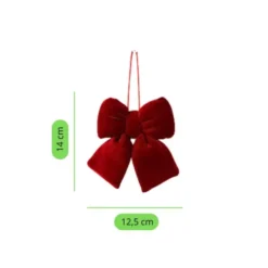 Kokarda 12,5 x 14 Świąteczna Welurowa Holly Bow 02