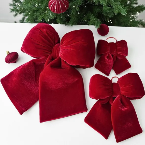 Kokarda 20 x 20 Świąteczna Welurowa Holly Bow 02