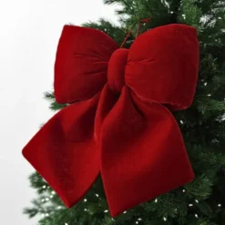 Kokarda 29 x 33 Świąteczna Welurowa Holly Bow 02
