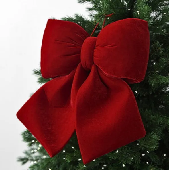 Kokarda 29 x 33 Świąteczna Welurowa Holly Bow 02