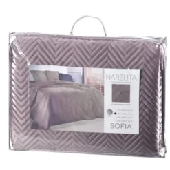 Narzuta 230 x 260 Dekoracyjna Welurowa Sofia Puder