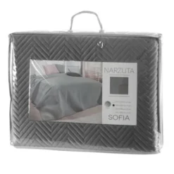 Narzuta 170 x 210 Dekoracyjna Welurowa Sofia Grafit