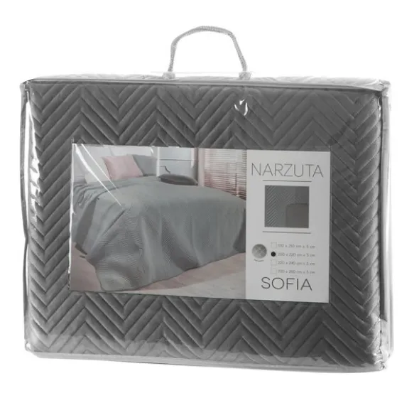 Narzuta 170 x 210 Dekoracyjna Welurowa Sofia Grafit