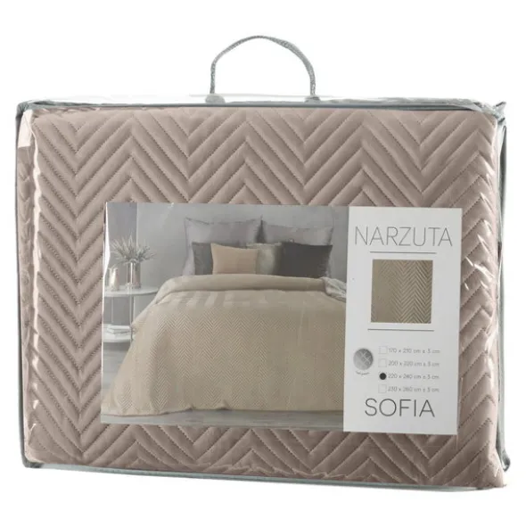 Narzuta 170 x 210 Dekoracyjna Welurowa Sofia Beż