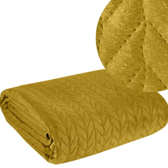Narzuta 170 x 210 Pikowana Velvet Luiz4 Musztar