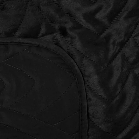 Narzuta 170 x 210 Pikowana Velvet Luiz6 Czarny