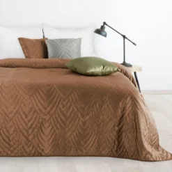 Narzuta 200 x 220 Pikowana Velvet Luiz6 Cegła