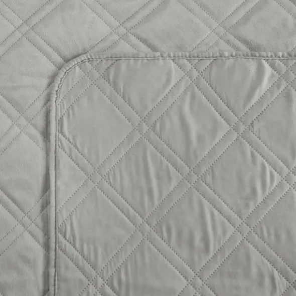 Narzuta 220 x 240 Pikowana Welurowa Luiz8 Srebrny