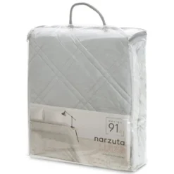 Narzuta 220 x 240 Pikowana Welurowa Luiz8 Srebrny