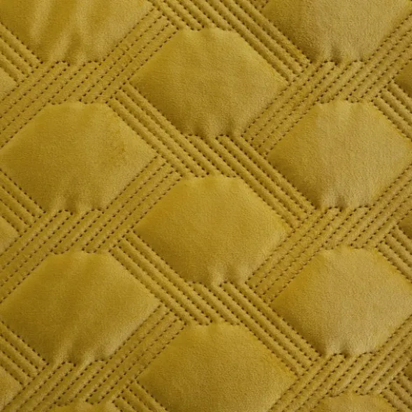 Narzuta 220 x 240 Pikowana Welurowa Sofia5 Miód