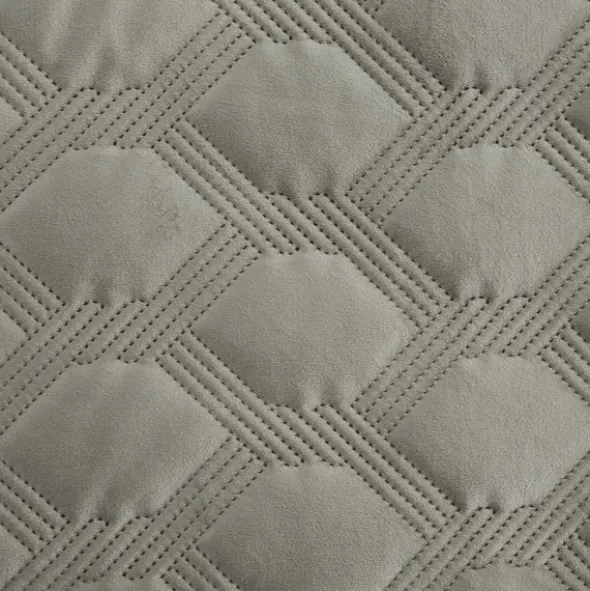Narzuta 220 x 240 Pikowana Welurowa Sofia5 Sreb