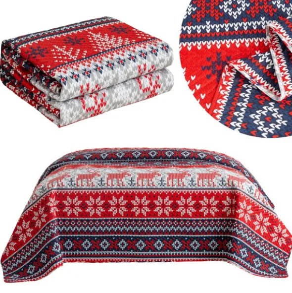 Narzuta 170 x 210 Tłoczona Świąteczna Levent 3230