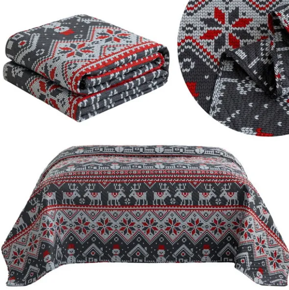 Narzuta 200 x 220 Tłoczona Świąteczna Levent 2960