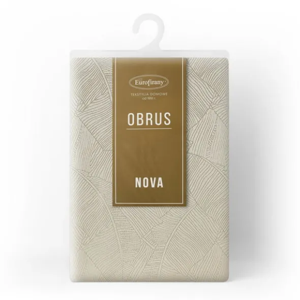 Obrus 140 x 260 Dekoracyjny Żakardowy Isla Krem