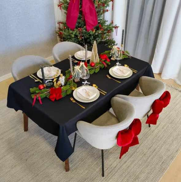 Obrus 150x250 Plamoodporny Klasyczny Elegant Czerń