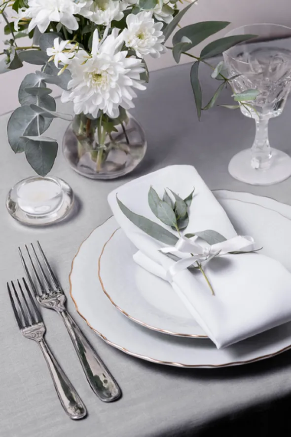 Obrus 150x300 Plamoodporny Klasyczny Elegant Szary